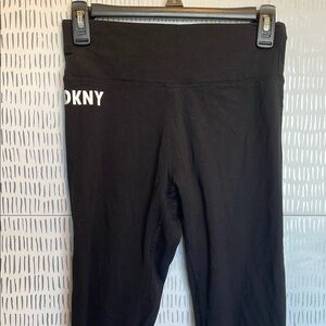 DKNY Raiders Black Leggings with Elastic Waistband and Logo